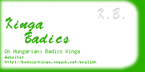 kinga badics business card